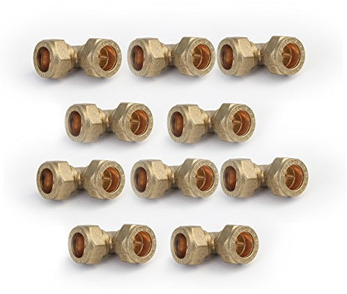 15mm Elbow Brass Compression (Pack Qty 10)