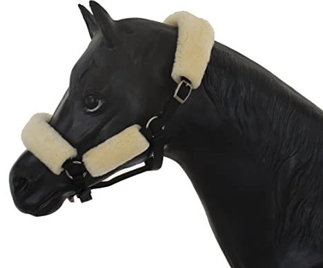 Engel Reitsport | Halfter Set (4-TLG.) inkl. Nasenschoner, Genickschoner und 2X Backenstückbezug SET4-MED Lammfell medizinisch (Set 4)