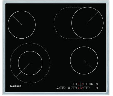 Samsung NZ64F5RD9AB - Placa (Integrado, Eléctrico, Cerámico, Tocar, Frente, 57,5 cm) Negro