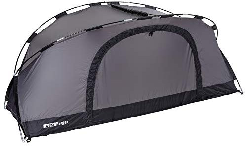 Berger Tenda con zanzariera per brandina da campeggio, grigia, colonna d'acqua 1000 mm, copertura anti-insetti per letto da campeggio Berger