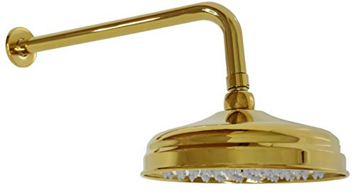 Daloual - Retro Design Regenbrause Regendusche Kopfbrause Ø 20 cm mit Wandarm 40 cm Gold glänzend