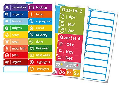 weekview Planungs-Header L | ablösbar von glatten Oberflächen und wiederverwendbar | ideal zur Planung von Zeiträumen, Scrum, Kanban etc. an Whiteboards | mit der cleveren Lasche!