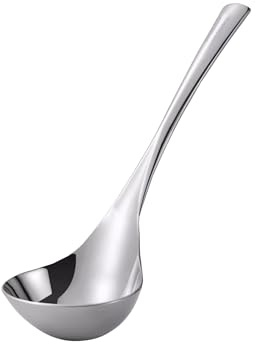 Wenkoni Small Ladle,Sauce,Gravy Soup Spoon 1 Pack Hollow handle SUS 304 Stainless Steel 8‘’ Ladle (Color:Silver).