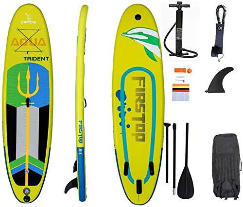 SHENGXUAN Aufblasbares Yoga SUP Board für Anfängerlevel I 320x81x15 cm Stand up Paddle Board I Stand-Up Surfbrett Komplett Zubehör Surfboard mit Pumpe + Paddel + Finnen + Leash + Rucksack Reparaturset