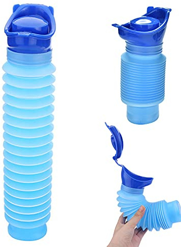 Men?s Pocket Toilet, Emergency Urinal Outdoor, Shrinkable Portable Urinal, Unisex Portable Mobile Toilet Potty Pee Urine Bottle for Camping Travel Traffic Jam and Queuing (1PC)