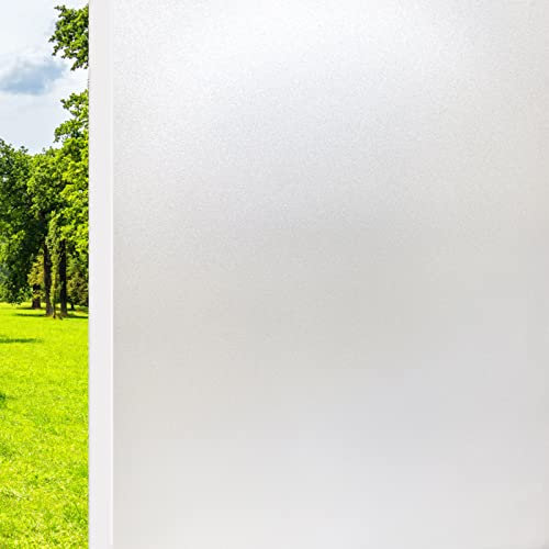Ycheng Fensterfolie Milchglasfolie Blickdicht- Selbstklebend Folie Fenster Sichtschutz, UV Sichtschutzfolie Fenster,Statische Fensterfolie für Badzimmer Büro 44.5 x 200cm