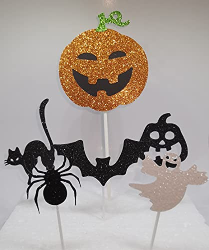 Halloween 6 x set Cake Topper Geburtstag Torten Stecker Kuchen Deko Gold Silber