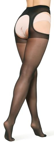 BANANALU 20 Den Sexy Ouvert Strumpfhose mit offenem Schritt Cutout