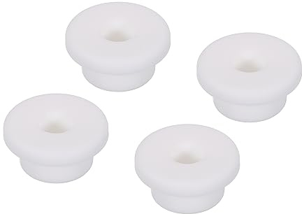 sourcing map 4Pcs T Type Rubber Grommet Mount Dia 20mm ID 10mm H 14mm Seal Protection Flexible Hole Plugs for Cable Pipe White