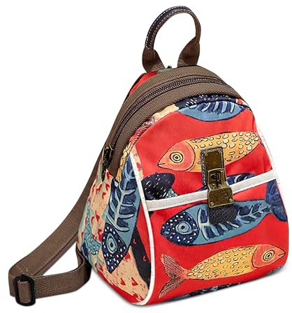 DEEVORCA Zaino antifurto da donna – Zaino Oxford impermeabile, dal formato con spallacci zippati convertibili in borsa a petto, ideale per viaggi, shopping e tempo libero (Rosso Elegante,L)