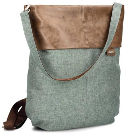 Zwei Damen Rucksack-Tasche Olli OR12 (7 Liter) Handtasche & Rucksack 2-in-1 wasserabweisende Schultertasche mit gepolstertem Laptopfach (bis 13), Damentasche & Cityrucksack in Einem (eucalyptus)