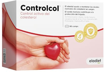 CONTROCOL a base de Levadura de Arroz Rojo - Reducir el Colesterol, Control de Trigliceridos y Protector del Hígado - Con Q10, Silimarina, Cardo Mariano, Policosanol, Cromo | 90 comprimidos ELADIET
