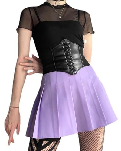 Teegxddy Cinturón De Imitación De Cuero Corsé Cinturón Cinturon Elastico Mujer Cinturón Ancho Mujer Vintage Corsé Ancho Cinturón Corsé Retro Banda Elástica Corsé Corset Medieval Mujer