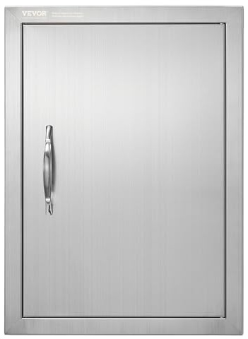 VEVOR Puerta de Acceso a Barbacoa Puerta de Cocina Exterior Simple de 407x559 mmPuerta Empotrada de Acero Inoxidable con Manija Empotrada para Isla de Barbacoa, Estación de Parrilla, Armario Exterior