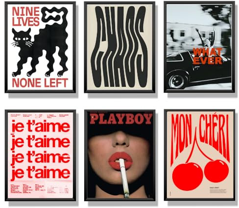 Winund Set di 6 Stampe da Parete 30x40 cm – Stampe Quadri Decorative, Poster da Parete Moderni, Quadri per Camera da Letto, Senza Cornice