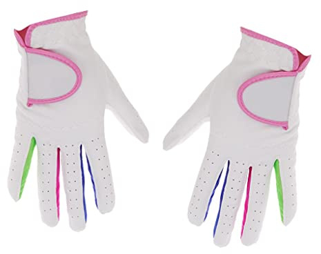 Aymzbd 1 Par Guantes de Golf para Niños Hechos de Tela Elástica Transpirable con Sujeción Suaves Cómodos Adecuados para Juegos Deportivos Infantiles Y