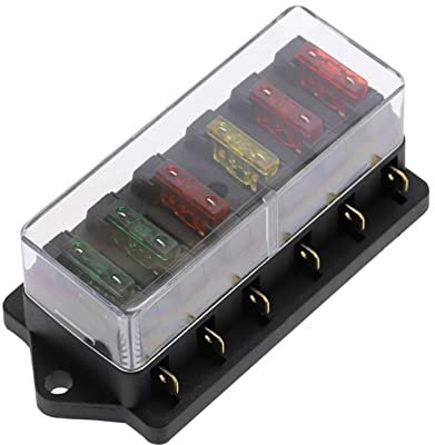 4/6/8/10/12-Wege-Auto-Sicherungskasten, Auto-Sicherungshalter, LKW-Auto-Blatt-Sicherungskasten mit 4/6/8/10/12 Sicherungen for 12 V 32 V ATO-Standardschaltung Ersatzsicherung (Color : 6 Ways)
