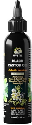 Natural Mystic Jamaican Black Castor Oil - Monoi de Tahiti for Moisture, Ylang Ylang for Shine, Strengthens Hair, Restores Scalp, 100% Natural - Monoi and Ylang Ylang, 120ml