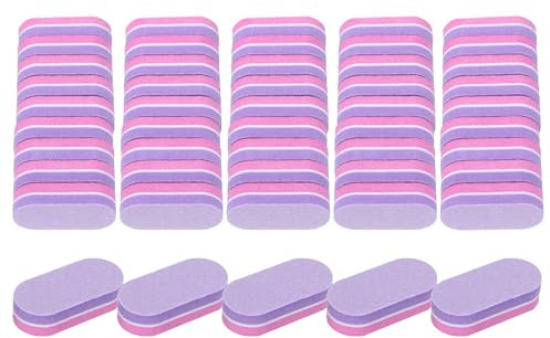 sourcing map 40pcs Mini Nail Buffers, 100/180 Grit Nail Sanding Blocks, Nail Buffing Polishing Blocks Professional Nail Polisher Set for Acrylic and Natural Nails, Pink Purple