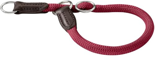 HUNTER Freestyle Dressurhalsung für Hunde | strapazierfähiges Tau mit Polyamid-Kern, robust, pflegeleicht, ideal für Training & Alltag, Farbe: Bordeaux, Größe: M-L