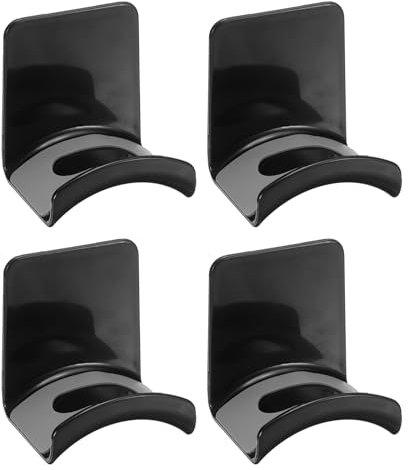 QUARKZMAN Kopfhörerständer, 4 Stück ABS Kopfhörerhalter Selbstklebender Kopfhörerhalter Haken Montage Kopfhörerhaken Schreibtisch für Gaming-Kopfhörer Ohrhörer Kabel, Schwarz (Wandmontage)