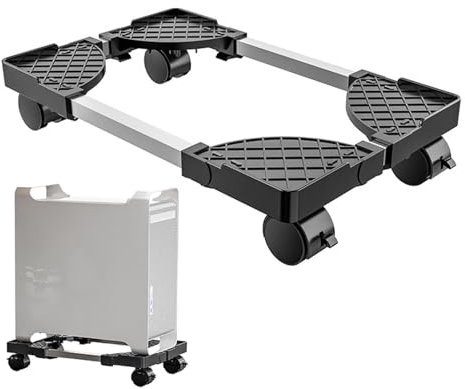 Desktop Computer Host Bracket, Rolling Caster Wheels, Computer Under Desk Stand, PC Stand Holder, Floor Carpet PC Stand, PC Case Stand, Home Office PC Stand, Adjustable CPU Stand