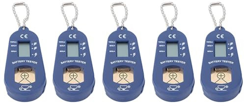 Rfeeuubft 5X Knopf Batterie Tester, SchlüSsel Bund Tasche, Tragbarer und Leichter Batterie Tester Zur ÜBerprüFung der Verbleibenden Batterie Leistung