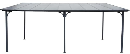 Habitat et Jardin Pérgola adosada Marvin - 5,5 x 3 m - 545 x 298 x 243 cm - Gris Oscuro