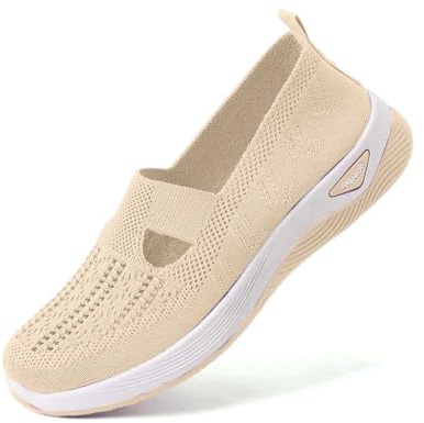 Zapatillas Ortopedicas Mujer Zapatos para Caminar Ortopedicos con Malla Calzado Verano Casual Zapatillas Ligero y Transpirable Zapatos Cómodas para Senderismo (Black, 36)