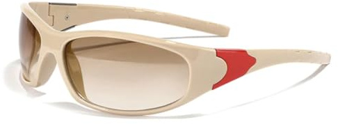 Retro Cat Eye-solglasögon för kvinnor och män UV400 Punk Sport Körning (Beige te-tonad)