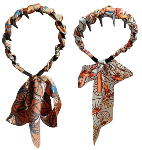 Bandanas Peigne Pour Femme - Bandes À Peigne Pour Accessoires Capillaires Pour Femmes - 2 Pièces Serre-Tête Antidérapant Idéal Cadeau Femme
