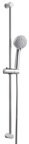 OFFO Ensemble Barre de Douche Colonne de Douche sans Mitigeur en Acier Inoxydable de 90 cm avec Tuyau de 1.6 m Pommeau de Douche (3 Modes 100 mm) et Support pour Salle de Bain Chrome