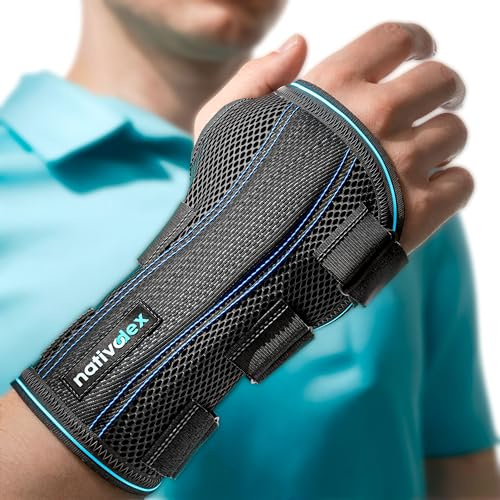 NativoDex Orthopädische Handgelenkbandage für Karpaltunnel und Sehnenentzündung, verstellbar, für Handgelenkstütze, Verstauchung, Mittelhandgelenk und den täglichen Gebrauch, rechts