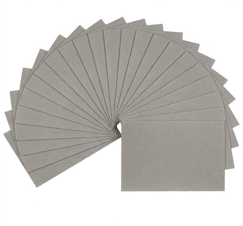 20 Sheets A4 Greyboard 2mm 2000 Micron Chipboard Sheets Thick Craft Card for Bookbinding Supplies Cover Crafts Supplies
