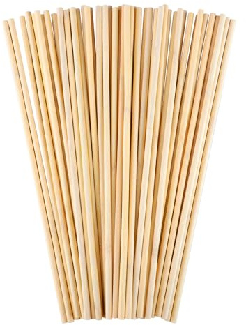 XREE 50 Pcs Wooden Dowels 30 cm x 6 mm Wooden Sticks Bamboo Sticks Natural Bamboo Craft Stick Doweling Rods for Woodworking, DIY, Model Making. Building, School Projects and Home Crafts Supplies