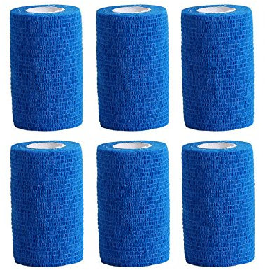 Haftbandage/Selbsthaftende Bandage für Haustiere, 6 Rollen x 10 cm x 4,5 m, 10-450cm, himmelblau