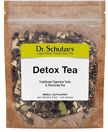Dr. Schulze’s | Detox Tea | All Purpose Herbal Tonic | Powerful Digestive Stimulant | Dietary Supplement | Ultimate Liver Cleanse | Helps Eliminate Gas & Indigestion | Release Toxins | 6 Oz. Pack