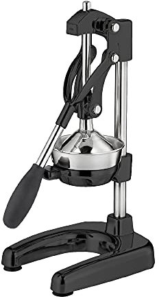 Cilio Amalfi spremiagrumi manuale, in acciaio inox, nero, spremiagrumi per il 25% in più di succo, a basso sforzo, spremiagrumi professionale, 20 × 23,5 × 44 cm