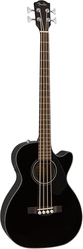 Fender CB-60SCE Acoustic Bass, Walnut Fingerboard, Black, Comes with Free Virtual Lessons