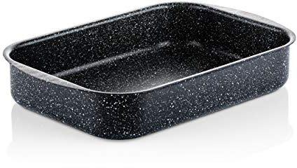Westinghouse Black Marble Auflaufform 35 x 26 cm, Ofenfest, Spülmaschinengeeignet, Kratzfest, Hitzebeständig, Non Stick Non Stick Antihaft