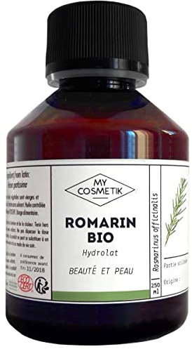 MY COSMETIK - Hidrosol de Romero - Agua Floral Certificada Ecocert Cosmética Orgánica - Fabricada en Francia - Regula el sebo, purifica la piel y el cabello - 500 ml