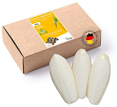 Tamay Sepiaschalen Premium I 25 Stück I Sepia Schalen I Optimale Kalzium und Vitaminversorgung Nahrung, 250g Futter für Reptilien, Schildkröten, Vögel I Terrarium Zubehör