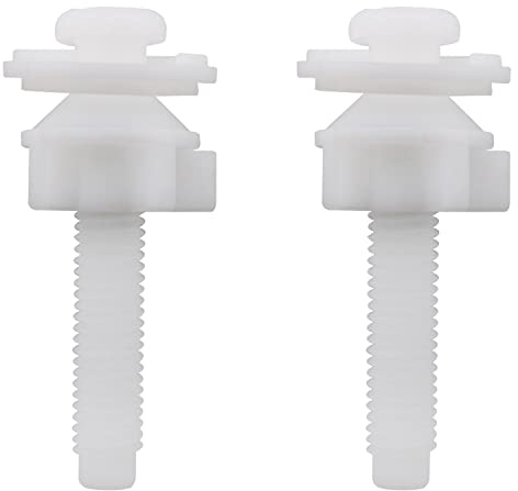 JianLing 2 juegos de tornillos para asiento de inodoro, reemplazo de asiento de inodoro, tornillos de bisagra de plástico con pernos de junta de 28 mm para fijar las bisagras superiores del asiento