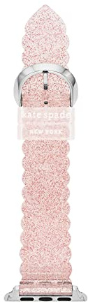 Kate Spade New York Interchangeable Silicone Strap Compatible with Your Apple Watch 38/40mm - Strap for Use with Apple Watch Series 1, 2, 3, 4, 5, 6, Pink, glitter., One Size
