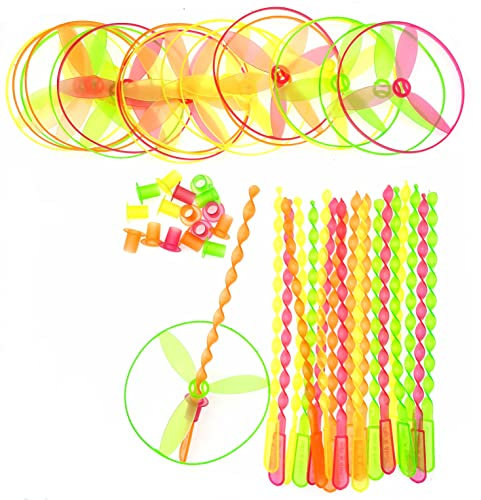 JZK 20x Dischi Volanti spinti Giocattoli Libellula Volante per Bambini, eliche Volanti Giocattoli rotanti per Bambini per bomboniere Regalo pensierino omaggi ringraziamenti per Feste di Compleanno