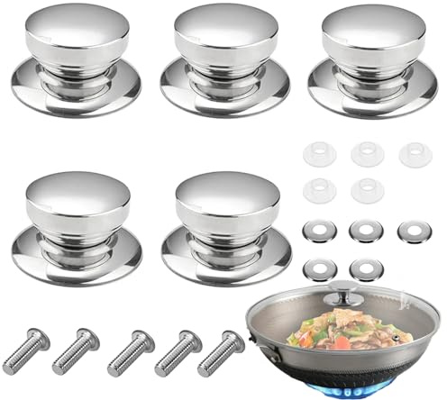 5 StüCk Topfdeckelgriffe Ersatzgriffe Edelstahl Topfdeckelgriff Silit Universal HitzebestäNdig FüR Glasdeckel Pfannendeckel