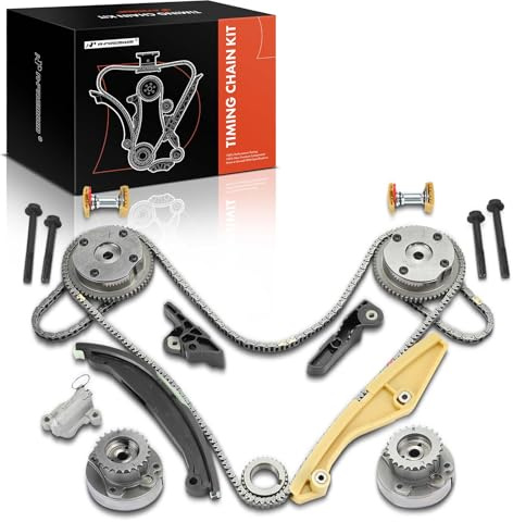 A-Premium 15PCS Engine Timing Chain Kit W/Sprocket & Tensioner & Guide Compatible with Ford F-150, Explorer, Edge, Transit, Mustang, Taurus, Flex & Lincoln MKZ, MKX, MKS, Continental - 6Cyl 3.5L 3.7L