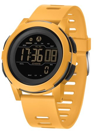 Montre de sport pour homme - Podomètre - Montre militaire étanche pour homme - Compteur de pas, de calories et de distance - Montre numérique tactique pour homme