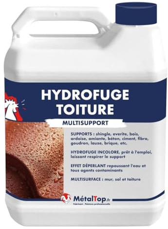 Metaltop - Hydrofuge Toiture - 1 L - Multisupport absorbant, protection anti-humidité, application facile