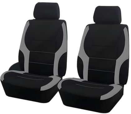 JNNJ 4 Stück Autositzbezüge Kompletter Satz, Mesh Vorderseite Autositzabdeckungen, Airbag-kompatibler Autositzabdeckungen, Ideale Passform & Perfekter Schutz Für Autositze(Grau)